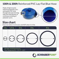 schraiberpump 1.5-inch by 100-feet- general purpose reinforced pvc lay-flat discharge and backwash hose - heavy duty (4 bar) 2 clamps included logo