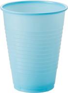 50 count light blue 12 oz plastic cups - perfect disposable party tumblers for all occasions! logo