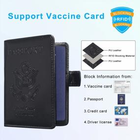 img 2 attached to Защитите свои проездные документы с помощью ACdream'S RFID Blocking Passport and Vaccine Card Holder Combo в черном цвете для женщин и мужчин