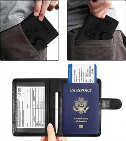 img 1 attached to Защитите свои проездные документы с помощью ACdream'S RFID Blocking Passport and Vaccine Card Holder Combo в черном цвете для женщин и мужчин