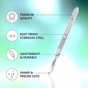 img 3 attached to Pack Of 20 MedHelp High Carbon Steel Surgical Blades #10 With Stainless Steel Scalpel Handle And Dermablade - Includes Bonus Handle For Optimal Precision During Surgical Procedures