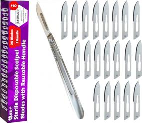 img 4 attached to Pack Of 20 MedHelp High Carbon Steel Surgical Blades #10 With Stainless Steel Scalpel Handle And Dermablade - Includes Bonus Handle For Optimal Precision During Surgical Procedures
