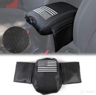 🚙 jeep wrangler jk jku & unlimited sahara sport rubicon 2011-2018 - rt-tcz center console armrest pad cover with storage bag interior jk accessories: pu leather console cover arm rest логотип