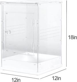 img 2 attached to 🦎 REPTI ZOO 12x12x18 Inch Two-Way Acrylic Reptile & Insect Enclosure - Detachable Breeding Box for Reptiles - Habitat Terrariums Cage