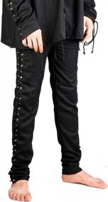 img 2 attached to Medieval Pirate Renaissance Cosplay Costume Gothic Death Pants C1071