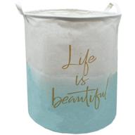 zuext large collapsible laundry hamper with handles - waterproof linen basket for nursery, dorms, or bedroom - 19.7x15.7 inch - teal life beachy decor - perfect baby shower gift logo