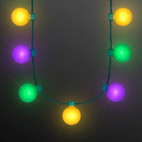 img 4 attached to LED Mardi Gras Jumbo Globe Bulbs Light Strand Necklace By FlashingBlinkyLights