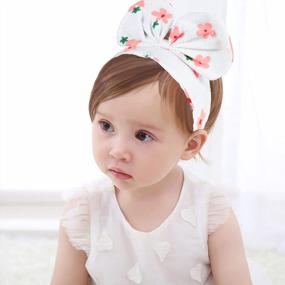 img 4 attached to Adorable Handmade Floral Baby Girl Headbands With Standable Bows And Elastic Band For Toddlers And Infants