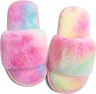 girls slippers fluffy indoor outdoor boys' shoes ~ slippers logo