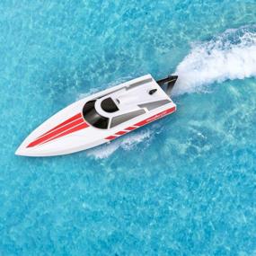 img 3 attached to Испытайте острые ощущения на высокой скорости с электрическими радиоуправляемыми лодками FUNTECH - идеально подходит для бассейнов, озер и рек!