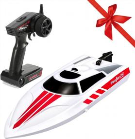 img 4 attached to Experience High-Speed Thrills With FUNTECH Electric RC Boats - Perfect For Pools, Lakes, And Rivers!