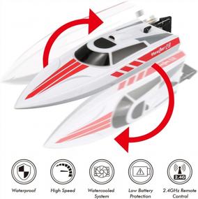 img 1 attached to Experience High-Speed Thrills With FUNTECH Electric RC Boats - Perfect For Pools, Lakes, And Rivers!
