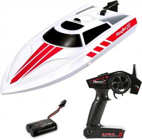 img 2 attached to Experience High-Speed Thrills With FUNTECH Electric RC Boats - Perfect For Pools, Lakes, And Rivers!