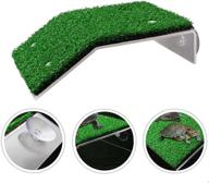 🐢 medium comfypup lawn turtle basking platform: tank accessories for small reptile frog terrapin - tortoise ramp resting platform with artificial green grass, simulated floating decor logo