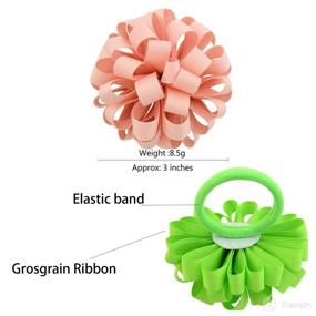 img 2 attached to 💕 30PCS/15Pairs Baby Girls Elastic Hair Ties with Grosgrain Ribbon Hair Bows - 3Inch Length - Perfect Ponytail Holders for Baby Girls, Teens, and Toddlers