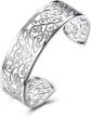 chic and timeless: 925 sterling silver open bangle cuff bracelet set for women (pack of 3) logo