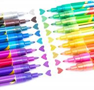 18-piece jr.white glitter metallic paint pens: water-based sparkle marker for wood, art, rock painting, scrapbooking, and more логотип