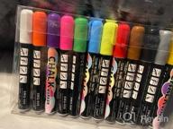 img 1 attached to 6Mm Reversible Tip Neon Chalk Markers, 12 Assorted Colors Wet Erasable For Black Board Signs, Car Window Mirror Glass Non-Porous Surface - Liquid Chalkboard Marker Pens review by Lance Jenkins