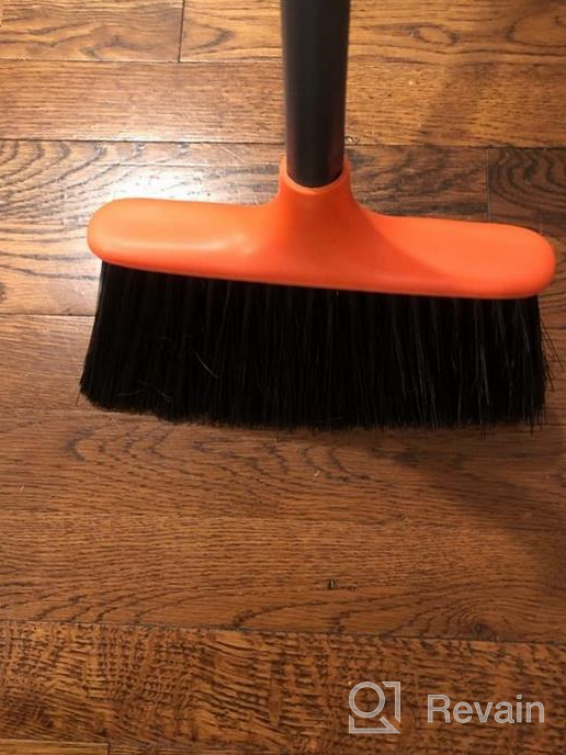 img 1 attached to 52" Long Handle Broom And Dustpan Set For Home, Kitchen, Office - Stand Up Floor Cleaning Set! review by Dayna Carlson