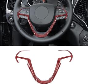 img 4 attached to JeCar Steering Wheel Trim Cover Interior Decoration Trim Kit For 2014-2020 Jeep Grand Cherokee &Amp