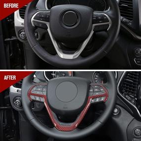 img 2 attached to JeCar Steering Wheel Trim Cover Interior Decoration Trim Kit For 2014-2020 Jeep Grand Cherokee &Amp