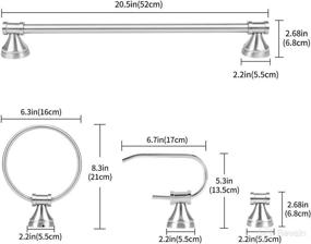 img 2 attached to 🚿 PARTPHONER 3-Light Bathroom Vanity Set: Brushed Nickel Fixture with White Frosted Glass