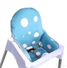 img 4 attached to 🪑 ZARPMA Highchair Cushion for IKEA Antilop: Enhanced Version with Added Thickness and Washable Foldable Design - Blue Seat Cover for Baby Highchair