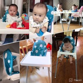 img 3 attached to 🪑 ZARPMA Highchair Cushion for IKEA Antilop: Enhanced Version with Added Thickness and Washable Foldable Design - Blue Seat Cover for Baby Highchair