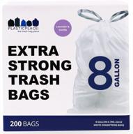 200 count lavender and soft vanilla scented garbage can liners - plasticplace 8 gallon trash bags, 0.7 mil, 22" x 22", white logo