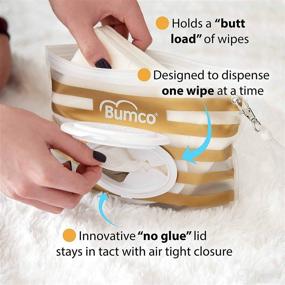 img 1 attached to BUMCO Airtight Wipes Dispenser, Wet Wipes Pouch with Reusable Refill, Diaper Bag Organizer for Travel, Portable Carrying Clutch, Unique Baby Gift for Boy or Girl [Black & Blue]
