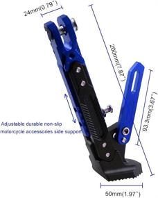 img 3 attached to 🔵 Universal Aluminum CNC Motorcycle Kickstand Tripod Holder - NC Motor Scooter Foot Side Stand, Modified Accessories (Blue)