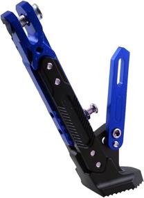 img 2 attached to 🔵 Universal Aluminum CNC Motorcycle Kickstand Tripod Holder - NC Motor Scooter Foot Side Stand, Modified Accessories (Blue)