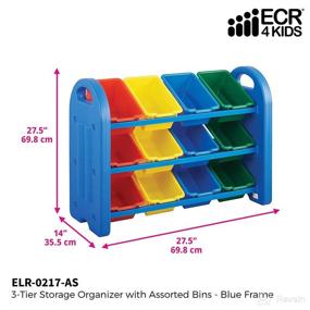 img 3 attached to 🧸 ECR4Kids 3-Tier Toy Storage Organizer with Bins, Blue - GreenGuard Gold Certified Toy Organizer and Storage for Kids’ Toys (ELR-0216)