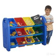 🧸 ecr4kids 3-tier toy storage organizer with bins, blue - greenguard gold certified toy organizer and storage for kids’ toys (elr-0216) logo