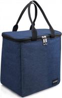 large waterproof insulated lunch tote bag for men and women - vagreez navy lunch bag логотип