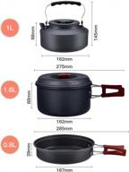20-piece camping cookware and mess kit set - lightweight backpacking cooking gear for family hiking and picnics. includes kettle, pot, frying pan, cups, forks, knives, spoons, and carabiner by bulin logo