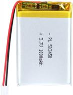 3.7v 1000mah 503450 lipo battery rechargeable lithium polymer ion battery pack with jst connector logo
