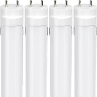 jesled dimmable t8 led type b light bulbs 4 foot, 3120+lumens, 5000k daylight white, 24w (65w equivalent), 4ft fluorescent tube replacement, ballast bypass, dual ended power, frosted, 4-pack logo
