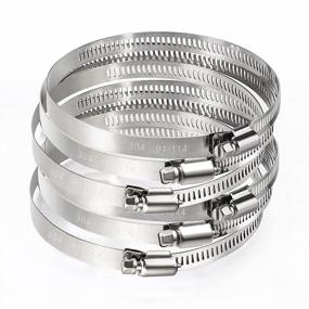 img 4 attached to 6 Pack Miahart Adjustable 304 Stainless Steel 4 Inch Hose Clamp Duct 91Mm-114Mm Worm Gear Pipe Clamp For Automotive, Mechanical Agriculture.