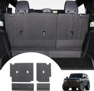 ford bronco 2021-2022 4 door dog seat liner - cartaoo back seat cover protector interior accessories (black, 4 pcs) logo