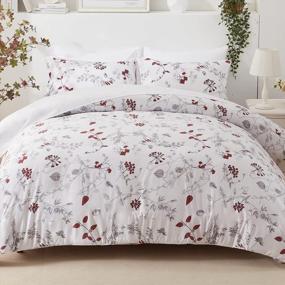 img 3 attached to Twin 5-Piece EMME Floral Comforter Set - Ultra Soft Brushed Microfiber Bed In A Bag (Red Floral)