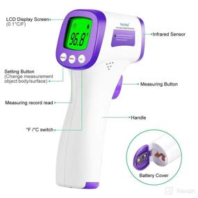 img 1 attached to 🌡️ Infrared Forehead Thermometer - Non-Contact for Adults, Kids, Baby - Accurate Instant Readings - No Touch Infrared Thermometer with 3-in-1 Digital LCD Display for Face, Ear, Body