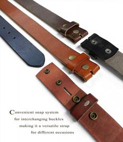 img 2 attached to Premium Full Grain Leather Belt Straps With Multiple Options - No Slot Or Heavy-Duty, 1-1/2" (38Mm) Wide