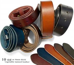 img 1 attached to Premium Full Grain Leather Belt Straps With Multiple Options - No Slot Or Heavy-Duty, 1-1/2" (38Mm) Wide