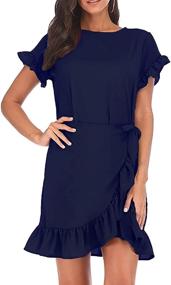 img 2 attached to Round Ruffles Sleeve Women's Dresses - Women's Clothing Collection via Dresses