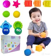 👶 montessori sensory baby soft balls: 12 pcs stacking building blocks with numbers, animals, shapes, and objects - perfect soft toys for babies, infants, and toddlers - bulk toys offer logo