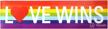 love wins rainbow bumper sticker logo