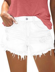 img 4 attached to Women'S Casual Summer Shorts With Pockets - Mid Waisted Denim Shorts By Onlypuff