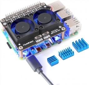 img 4 attached to 🍓 Raspberry Pi 4B Dual Cooling Fans with Heatsink Kit and GPIO Expansion Board - Compatible with Raspberry Pi 4B/3B+/3B/3A+, DC 5V 0.2A, LED