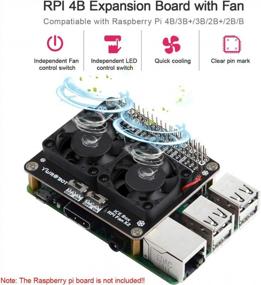 img 3 attached to 🍓 Raspberry Pi 4B Dual Cooling Fans with Heatsink Kit and GPIO Expansion Board - Compatible with Raspberry Pi 4B/3B+/3B/3A+, DC 5V 0.2A, LED